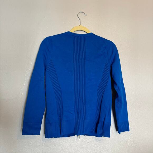 Per Se Cobalt Blue Zip Up Cardigan Sweater - Picture 2 of 8